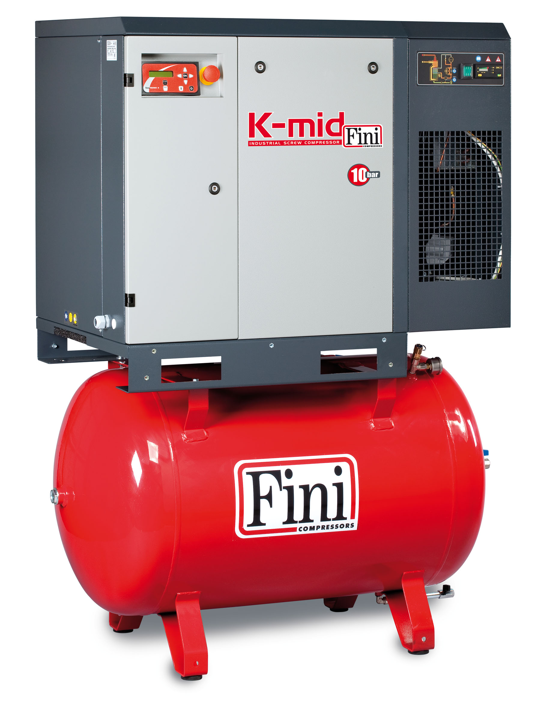 KMax Range IE3 Rotary Screw Air Compressor With Tank And Dryer